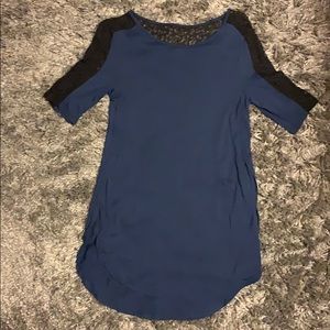 Navy blue high slit tunic